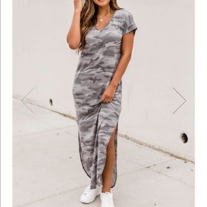 grey camo maxi dress